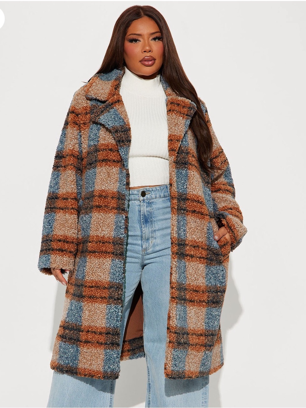 Slow Mornings Sherpa Trench Coat from Fashion Nova